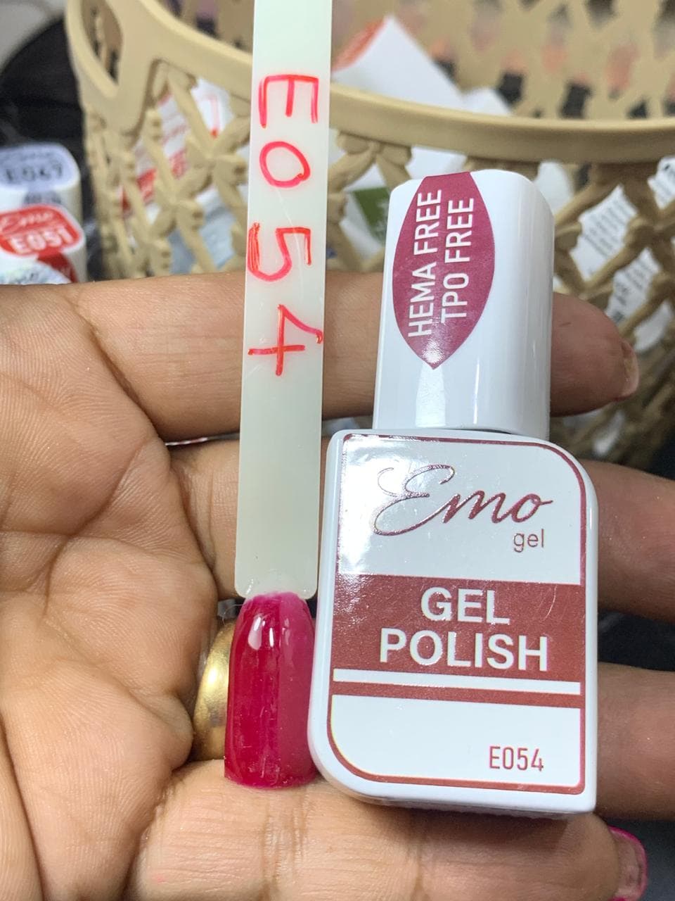 Burgundy gel polish bottle